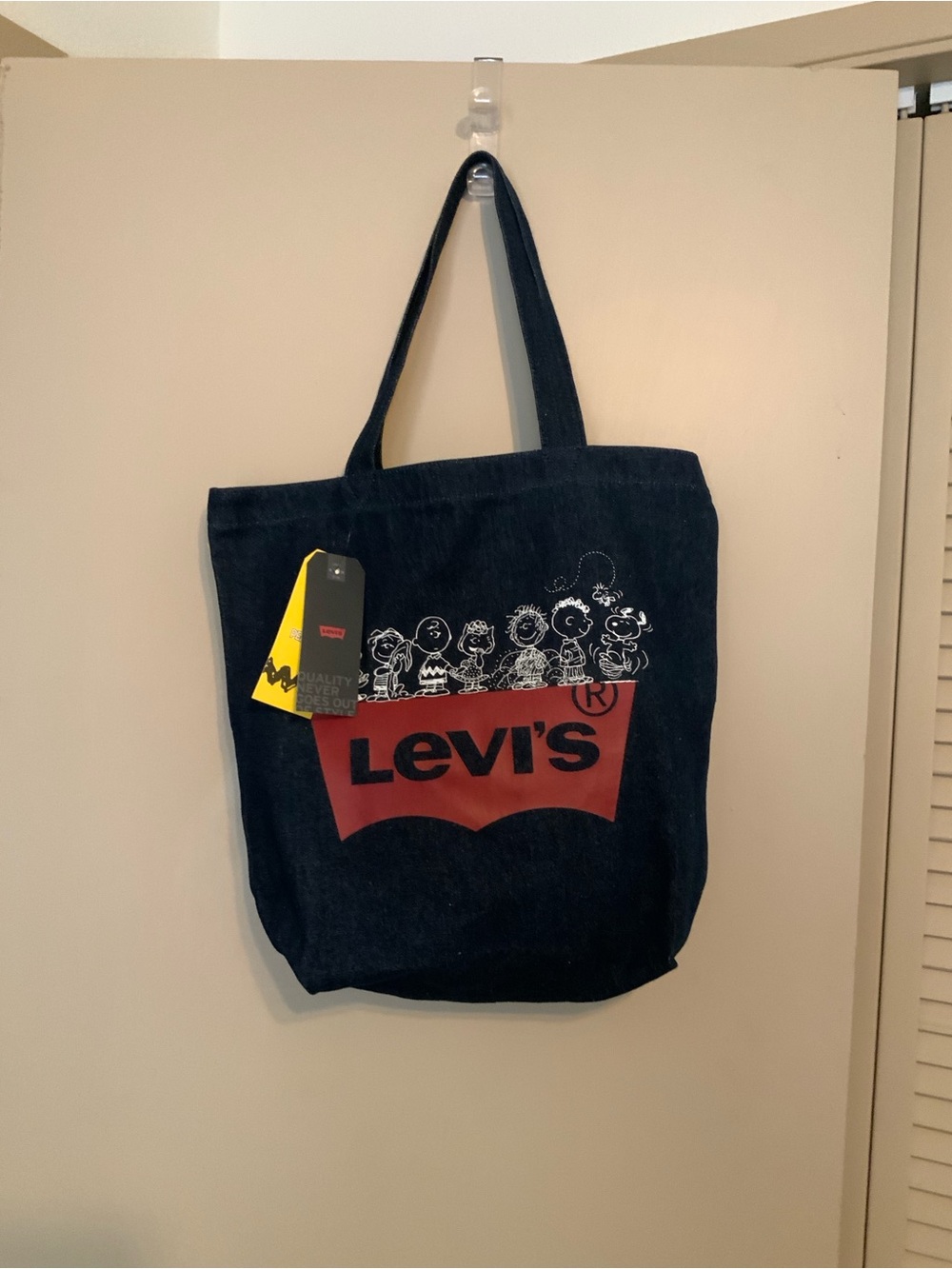 Levi's Black Denim Tote with peanuts snoopy Character